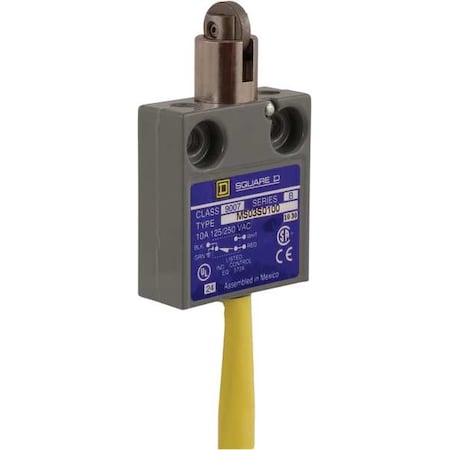 Limit Switch, Cross Roller, Plunger, SPDT, 10A at 300V AC, Actuator Location: Top MPN:9007MS03S0100