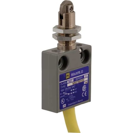Limit Switch, Plunger, Roller, SPDT, 10A at 300V AC, Actuator Location: Top MPN:9007MS07S0300