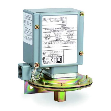 Pressure Switch, Standard, DPDT, 1 Ports, 1/4-18