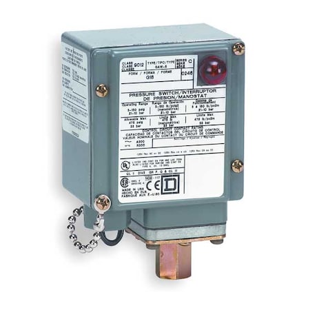Pressure Switch, Standard, SPDT, 1 Ports, 1/4-18