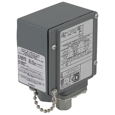 Pressure Switch, Standard, SPDT, 1 Ports, 1/4-18