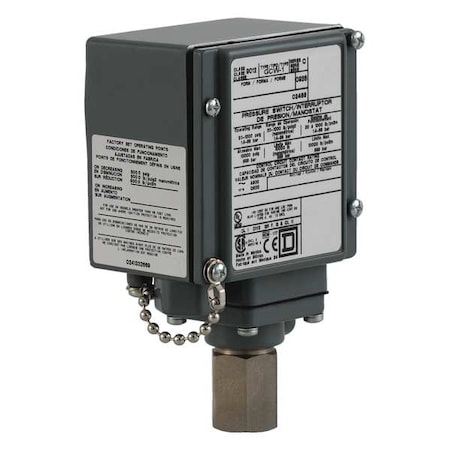 Pressure Switch, Standard, SPDT, 1 Ports, 1/4-18