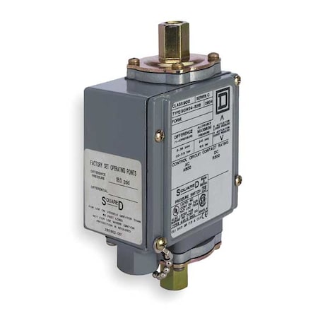 Pressure Switch, Standard, DPDT, 2 Ports, 1/4-18