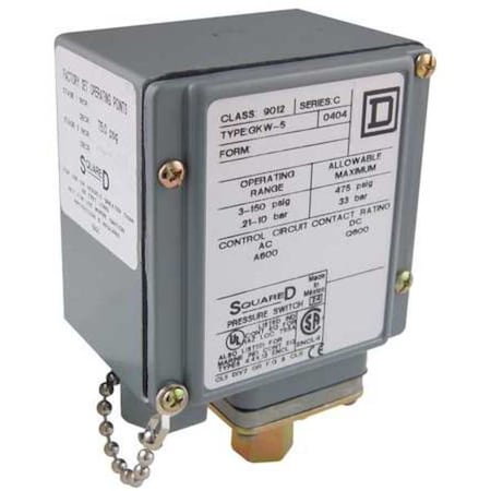 Pressure Switch, Standard, SPDT, 1 Ports, 1/4-18
