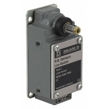 Severe Duty Limit Switch, No Lever, Rotary, Form Zb, 12A at 600V AC, Actuator Location: Side MPN:L300WS2M2