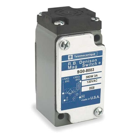 Magnetic, Rectangular Proximity Sensor, Plastic, 1/2 in NPT, Wires, Unshielded MPN:SG08003
