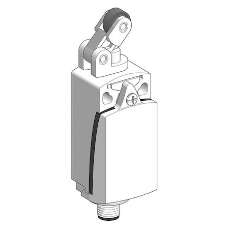 Limit Switch, Plunger, Roller Lever, 1NC/1NO, 4A at 240V AC, Actuator Location: Top MPN:XCKD2121M12