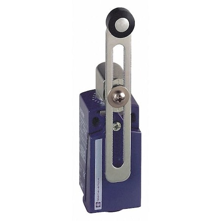 Limit Switch, Adjustable Roller Lever, Rotary, 1NC/1NO, 10A at 240V AC, Actuator Location: Side MPN:XCKD2145N12