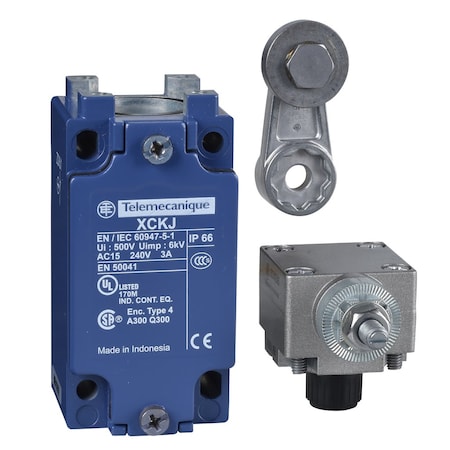 Limit Switch, Roller Lever, Rotary, 1NC/1NO, Actuator Location: Side MPN:XCKJ10513H7
