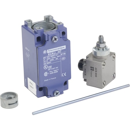 Limit Switch, Adjustable Rod, Rotary, 1NC/1NO, 10A at 240V AC, Actuator Location: Side MPN:XCKJ10553H7