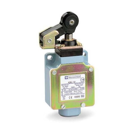 Limit Switch, Plunger, Roller, 1NC/1NO, 10A at 240V AC, Actuator Location: Top MPN:XCKL121H7