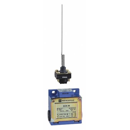 Limit Switch, Whisker, Spring Return, 1NC/1NO, 10A at 240V AC, Actuator Location: Top MPN:XCKM106