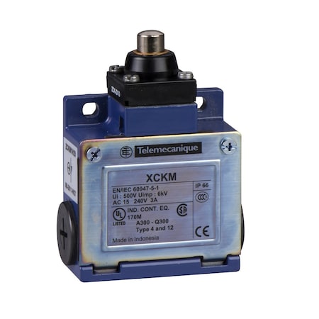 Limit Switch, Plunger, Spring Return, 1NC/1NO, Actuator Location: Top MPN:XCKM110H29