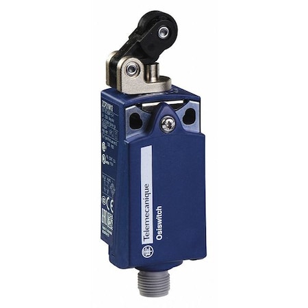 Limit Switch, Plunger, Roller Lever, 1NC/1NO, 3A at 240V AC, Actuator Location: Top MPN:XCKP2121M12