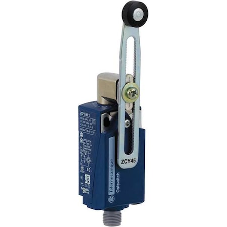 Limit Switch, Adjustable Roller Lever, Rotary, 1NC/1NO, 3A at 240V AC, Actuator Location: Side MPN:XCKP2145M12