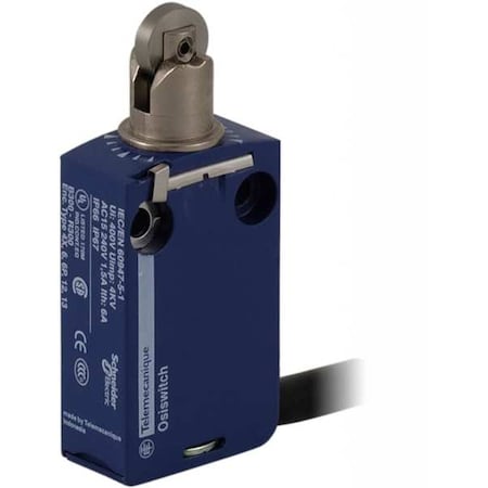 Limit Switch, Plunger, Roller, 1NC/1NO, 6A at 240V AC, Actuator Location: Top MPN:XCMD2102L1