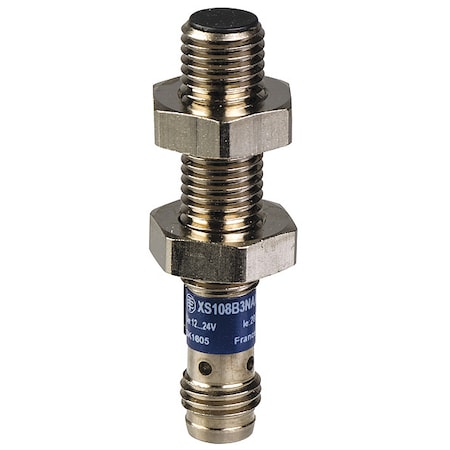 Cylindrical, Inductive Proximity Sensor, 13 mm Dia., Stainless Steel, M8, 3 Wires, Shielded MPN:XS108B3PAM8
