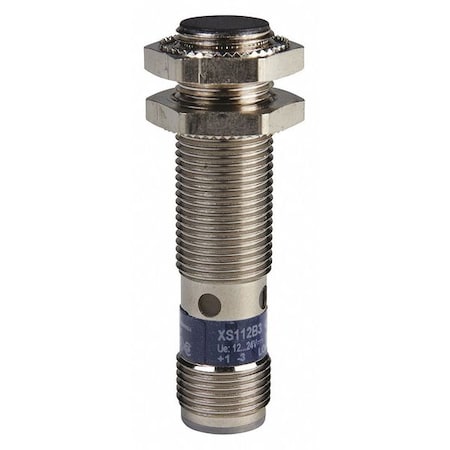 Cylindrical, Inductive Proximity Sensor, 17 mm Dia., Brass, M12, 3 Wires, Shielded MPN:XS112B3PAM12
