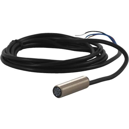 Cylindrical, Inductive Proximity Sensor, 12 mm Dia., Brass, 2 m, Bare Wire, 3 Wires, Shielded MPN:XS112BLPBL2