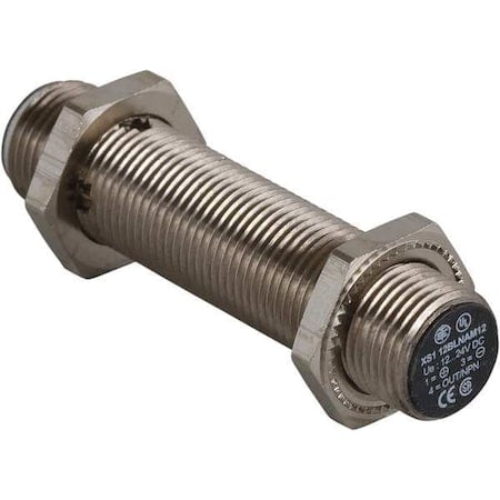 Cylindrical, Inductive Proximity Sensor, 12 mm Dia., Brass, M12, 3 Wires, Shielded MPN:XS112BLPBM12