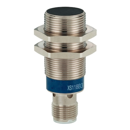 Cylindrical, Inductive Proximity Sensor, 24 mm Dia., Brass, M12, 3 Wires, Shielded MPN:XS118B3PAM12