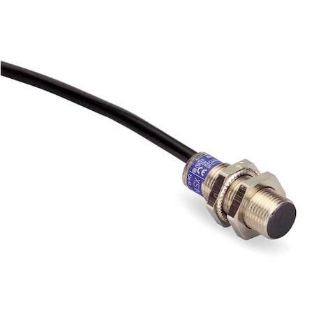 Cylindrical, Inductive Proximity Sensor, 12 mm Dia., Brass, M12, 3 Wires, Shielded MPN:XS1N12NA349D
