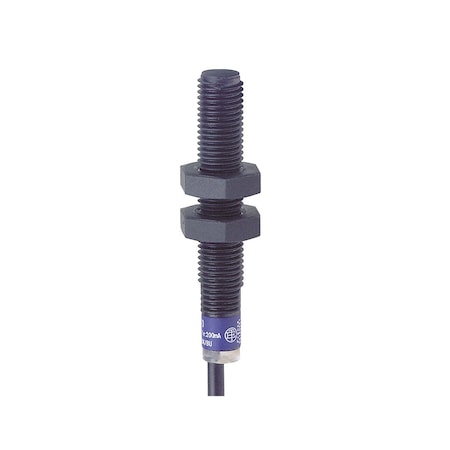 Cylindrical, Inductive Proximity Sensor, 13 mm Dia., PPS, 2 m, Bare Wire, 2 Wires, Shielded MPN:XS4P08MA230