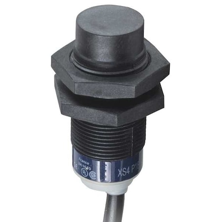 Cylindrical, Inductive Proximity Sensor, 18 mm Dia., PBT, 2 m, Bare Wire, 2 Wires, Unshielded MPN:XS4P18AB120