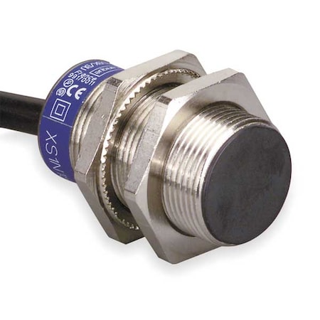 Cylindrical, Inductive Proximity Sensor, 18 mm Dia., PPS, 2 m, Bare Wire, 2 Wires, Unshielded MPN:XS4P18MB230