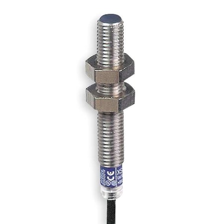 Cylindrical, Inductive Proximity Sensor, 8 mm Dia., Stainless Steel, 2 m, Bare Wire, 3 Wires, Shielded MPN:XS508B1PAL2