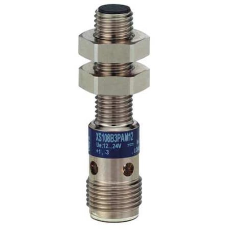 Cylindrical, Inductive Proximity Sensor, 8 mm Dia., Stainless Steel, M12, 3 Wires, Shielded MPN:XS508B1PAM12