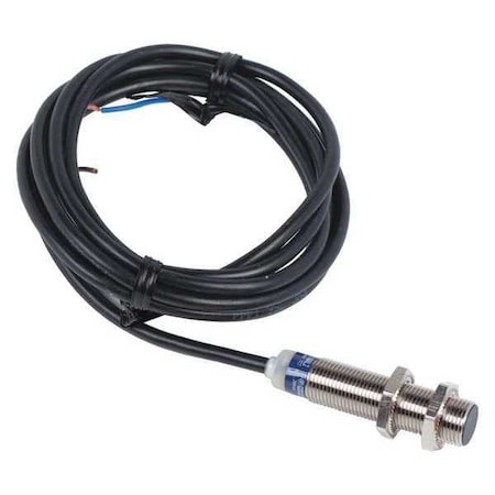 Cylindrical, Inductive Proximity Sensor, 12 mm Dia., Brass, 2 m, Bare Wire, 2 Wires, Shielded MPN:XS512B1MAL2