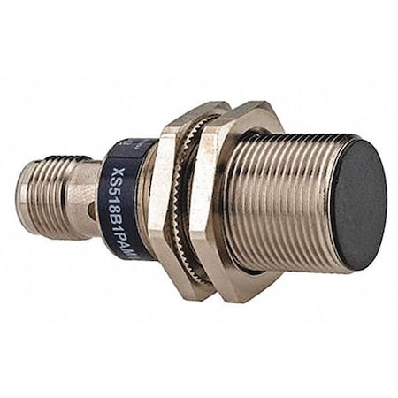 Cylindrical, Inductive Proximity Sensor, 18 mm Dia., Brass, M12, 3 Wires, Shielded MPN:XS518B1PAM12