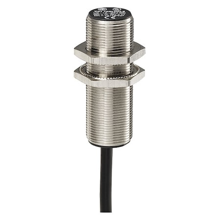 Cylindrical, Inductive Proximity Sensor, Brass, 2 m, Bare Wire, 3 Wires, Shielded MPN:XS518BLNAL2