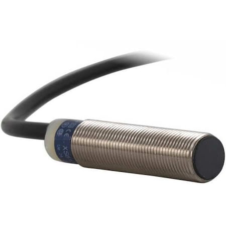Cylindrical, Inductive Proximity Sensor, 12 mm Dia., Brass, 2 m, Bare Wire, 2 Wires, Shielded MPN:XS612B1MBL2
