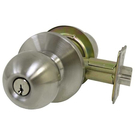 Grade 2 Cylindrical Lock, Classroom, Knob, Satin Stainless Steel, 2-3/4 Inch Backset, Conventional MPN:K2070-32D