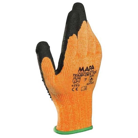 Heat Resistant Gloves, Nitrile, 250 Degrees F Max Temp., Orange, 7, 1 PR MPN:720