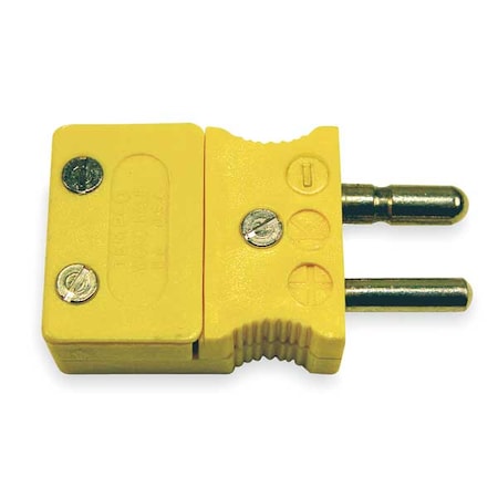 Thermocouple Plug, K, Yellow, Hollow Pin MPN:TCAR-1007