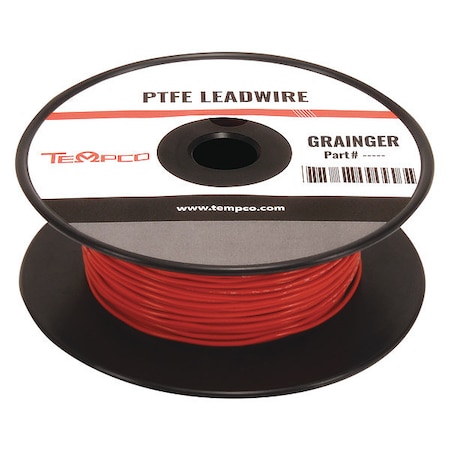 High Temp Lead Wire, PTFE, 16 AWG, Red, 100 ft MPN:LDWR-1052