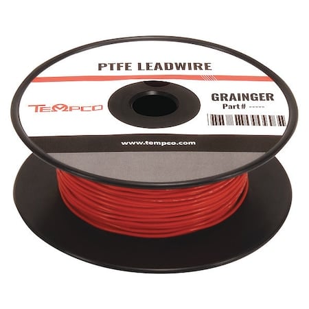High Temp Lead Wire, PTFE, 22 AWG, Red, 250 ft MPN:LDWR-1070