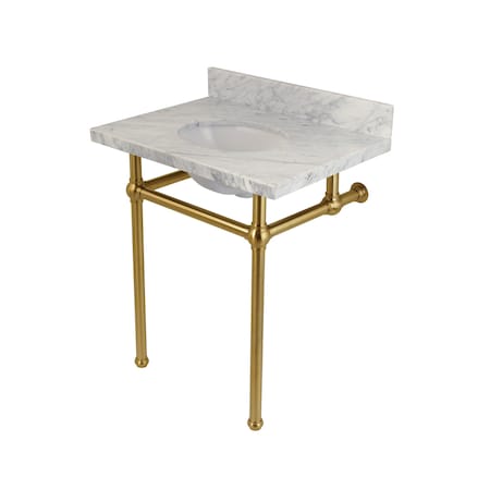 KVPB30MB7 30X22 Carrara Marble Vanity with Sink & Brass Feet Combo MPN:KVPB30MB7