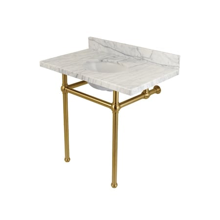 KVPB36MB7 36X22 Carrara Marble Vanity with Sink & Brass Feet Combo MPN:KVPB36MB7
