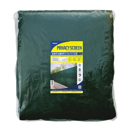 Privacy Screen, Green, 50 ft. L, 5.8 ft. H MPN:2A240081