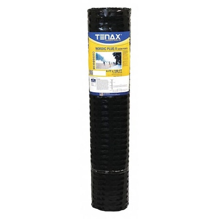 Nordic Plus II High Density Polyethylene Snow Fence 4 FT X 100 FT Black, Oval Mesh Size 3.5in X 0.9in MPN:9083709