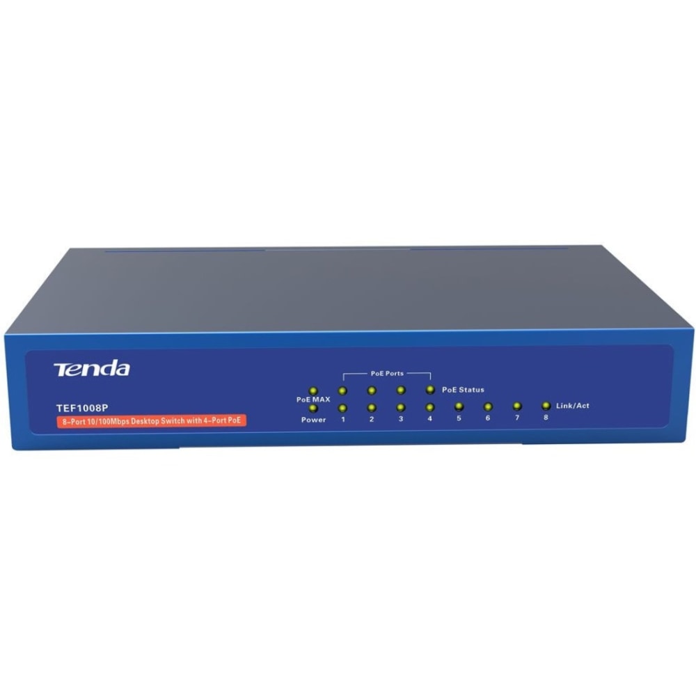 Tenda TEF1008P 8-Port Gigabit 10/100/1000 Mbps Desktop Unmanaged Switch With 4-Port PoE (Min Order Qty 2) MPN:TEF1008P