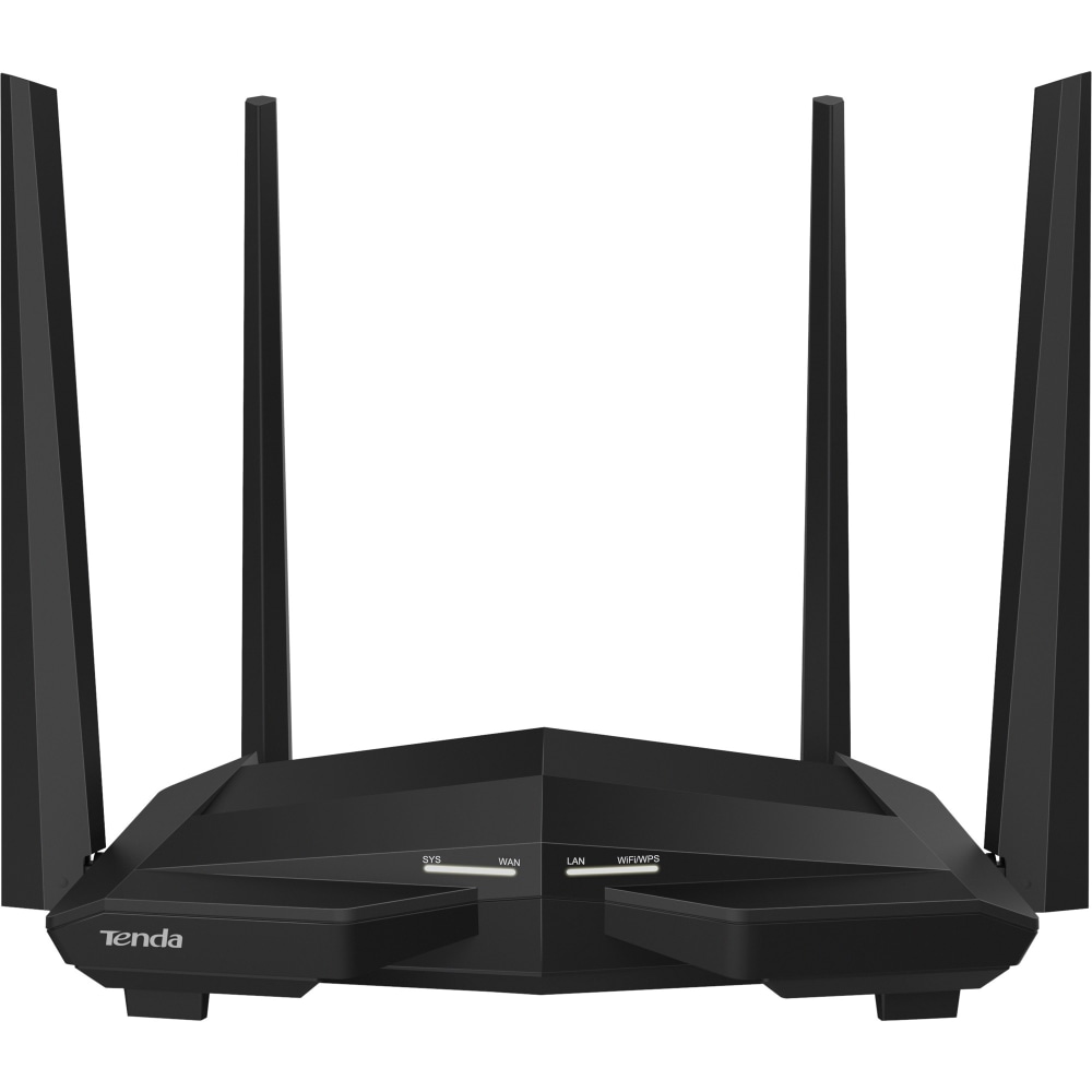 Tenda AC10 Wi-Fi 5 IEEE 802.11ac Ethernet Wireless Router - 2.40 GHz ISM Band - 5 GHz UNII Band(4 x External) - 145.88 MB/s Wireless Speed - 3 x Network Port - 1 x Broadband Port - Gigabit Ethernet - VPN Supported - Desktop (Min Order Qty 2) MPN:AC10