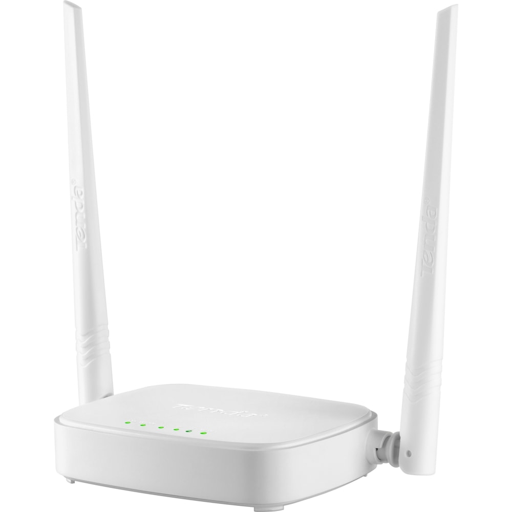 Tenda N301 N300 Wireless Easy Setup Router - 2.40 GHz ISM Band - 2 x Antenna(2 x External) - 37.50 MB/s Wireless Speed - 3 x Network Port - 1 x Broadband Port - Fast Ethernet - VPN Supported - Desktop (Min Order Qty 3) MPN:N301