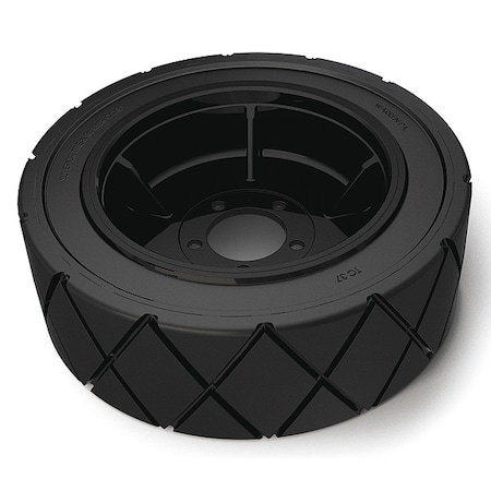 Tire and Rim, 6 in L, Rubber, Black MPN:4037134