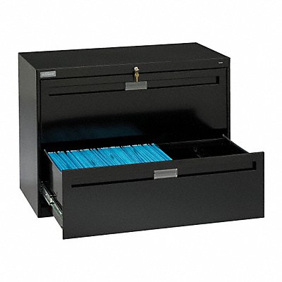 File Cabinet 36 in 2 Drawer Black MPN:LPL3624L20 BLACK