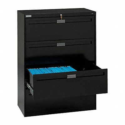 File Cabinet 36 in 4 Drawer Black MPN:LPL3648L40 BLACK